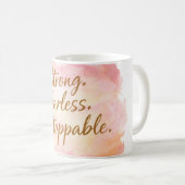 Strong Fearless Unstoppable Motivation Coffee  コーヒーマグカップ (正面右)