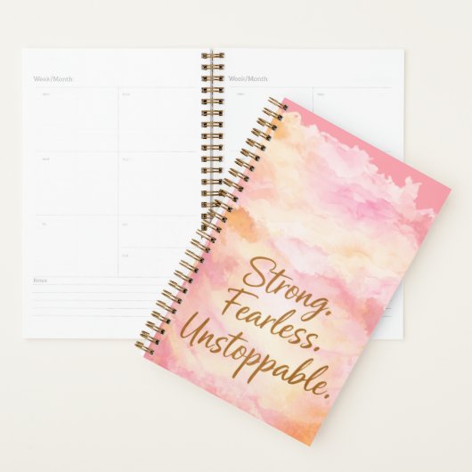 Strong Fearless Unstoppable Motivation journal  プランナー手帳 (ディスプレー)