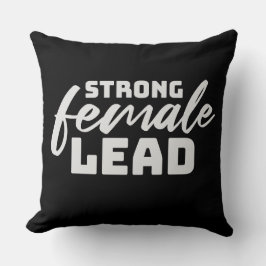 Strong Female Lead Feminist Empowerment Quote Logo クッション