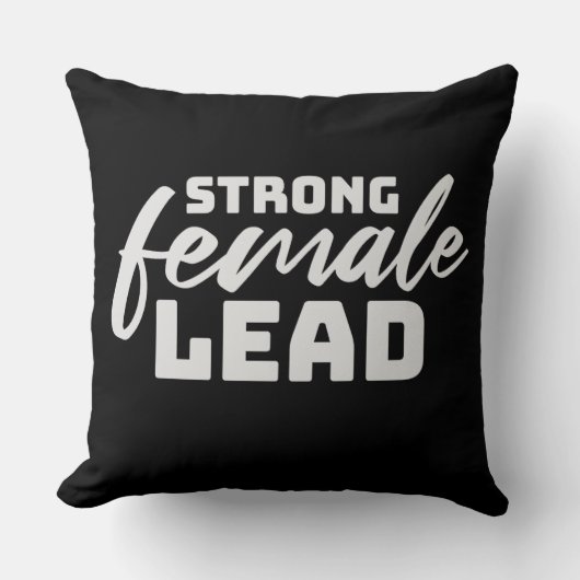 Strong Female Lead Feminist Empowerment Quote Logo クッション (正面)