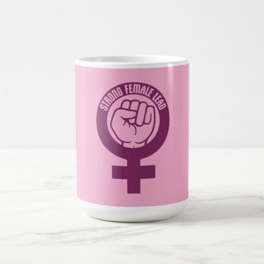 Strong Female Lead Feminist Empowerment Quote Logo モーフィングマグカップ (中央)