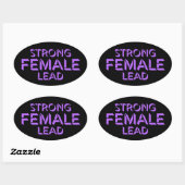 Strong Female Lead Feminist Empowerment Quote Logo 楕円形シール (シート)