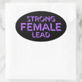 Strong Female Lead Feminist Empowerment Quote Logo 楕円形シール (バッグ)