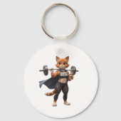 Strong Gym Cat Keychain – Weightlifting Fitness  キーホルダー (正面)