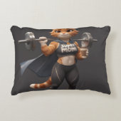 Strong Gym Cat Pillow – Dumbbell Workout Decor アクセントクッション (正面)