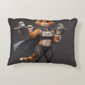 Strong Gym Cat Pillow – Dumbbell Workout Decor アクセントクッション (裏面)