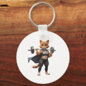 Strong Gym Cat Weightlifting Keychain キーホルダー (正面)