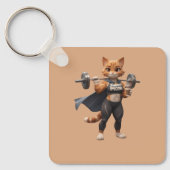 Strong Gym Cat Weightlifting Keychain キーホルダー (正面)
