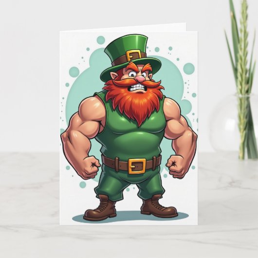 Strong Leprechaun Portrait Card カード (正面)