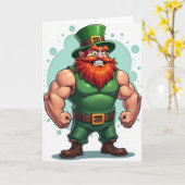Strong Leprechaun Portrait Card カード (黄色い花)