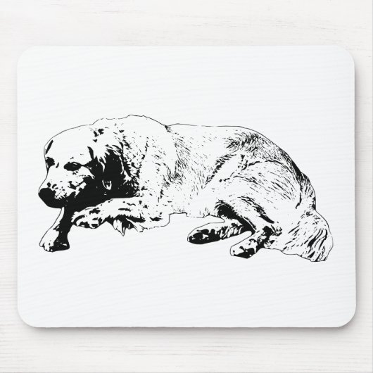 Strong Line Dog Mouse Pad Uplifts Workspace Tone マウスパッド (正面)