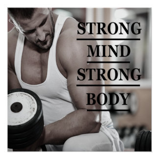 Strong Mind Strong Body Motivational Poster ポスター