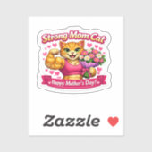 Strong Mom Cat Sticker – Funny Fitness Gift シール (シート)