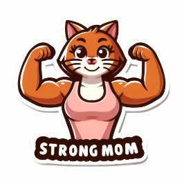 Strong Mom Gym Cat Fitness Sweatshirt スウェットシャツ