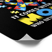 Strong Mom Who Never Gives Up Autism Awareness ポスター (角)