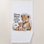 Strong Moms Raise Strong Kids ビーチタオル (正面)