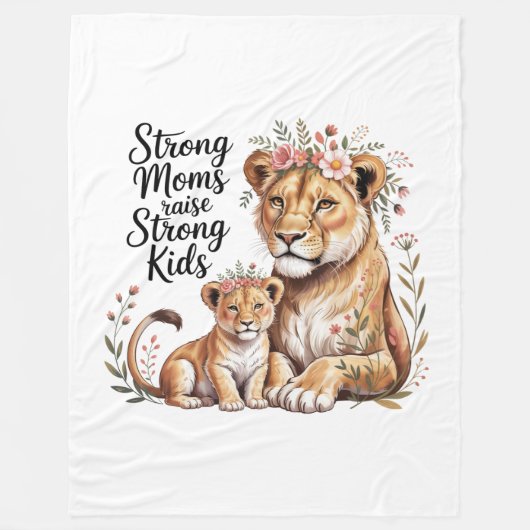 Strong Moms Raise Strong Kids フリースブランケット (正面)