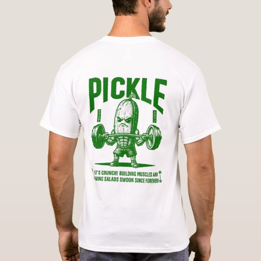 Strong Pickle Bodybuilder Graphic Funny Fitness Tシャツ (裏面)