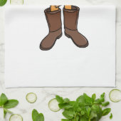 Strong Pie Wearing Boots キッチンタオル (折り畳み)