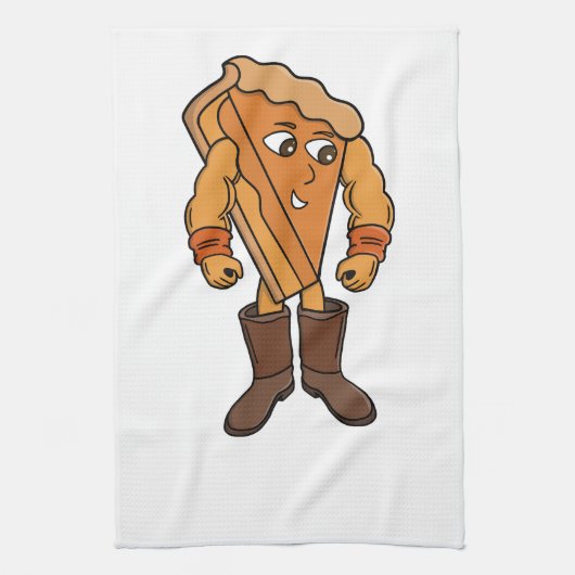 Strong Pie Wearing Boots キッチンタオル (縦)