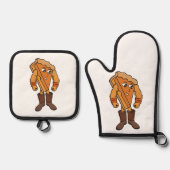 Strong Pie Wearing Boots 鍋つかみ&鍋敷きセット (正面)