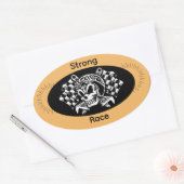Strong Race Sport Sticker – Power & Speed Athletic 楕円形シール (封筒)