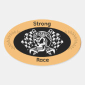 Strong Race Sport Sticker – Power & Speed Athletic 楕円形シール (正面)