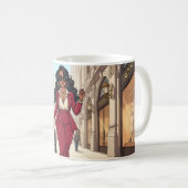 Strong Smart Sovereign Boss Babe Red Power Suit コーヒーマグカップ (正面右)