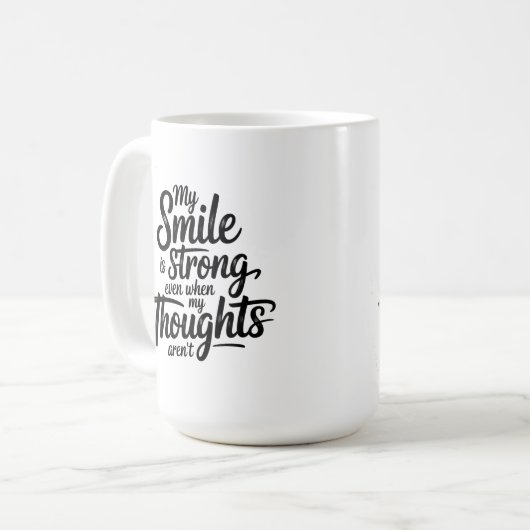 Strong Smile, Quiet Struggle コーヒーマグカップ (正面左)