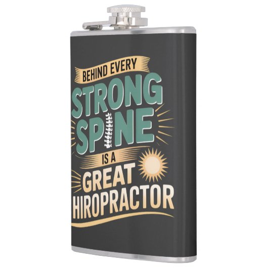 Strong Spine Great Chiropractor Quote Design フラスク (左)