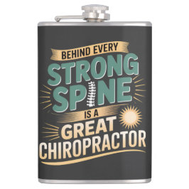 Strong Spine Great Chiropractor Quote Design フラスク
