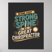 Strong Spine Great Chiropractor Quote Design ポスター (正面)