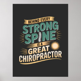 Strong Spine Great Chiropractor Quote Design ポスター
