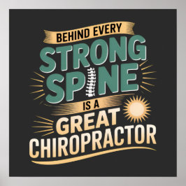 Strong Spine Great Chiropractor Quote Design ポスター