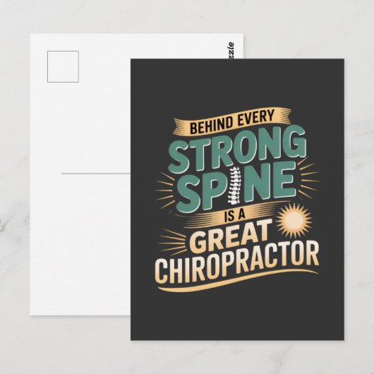 Strong Spine Great Chiropractor Quote Design ポストカード (正面/裏面)