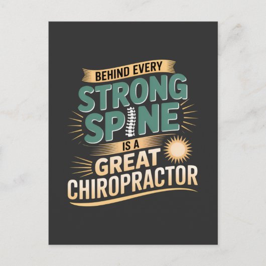 Strong Spine Great Chiropractor Quote Design ポストカード (正面)