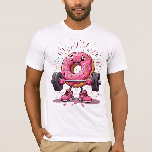 Strong, Sweet & Sprinkled – Funny Donut Gym T-Shir Tシャツ (正面)