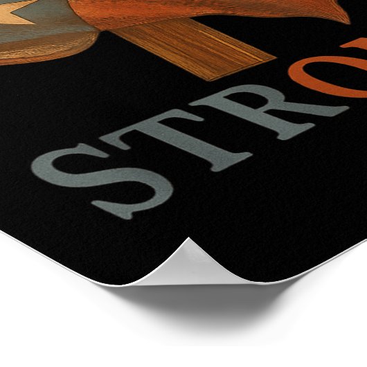 Strong Texas Flag Cross Christian Texas Pride 2025 ポスター (角)