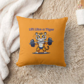 **Strong Tiger – Cute Tiger Lifting Weights Illust クッション (ブランケット)