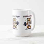 **Strong Tiger – Cute Tiger Lifting Weights Illust コーヒーマグカップ (正面右)