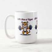 **Strong Tiger – Cute Tiger Lifting Weights Illust コーヒーマグカップ (左)
