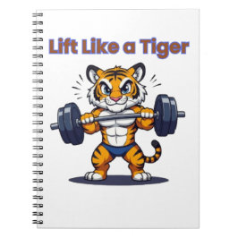 **Strong Tiger – Cute Tiger Lifting Weights Illust ノートブック