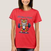 **Strong Tiger – Cute Tiger Lifting Weights Illust Tシャツ (正面)