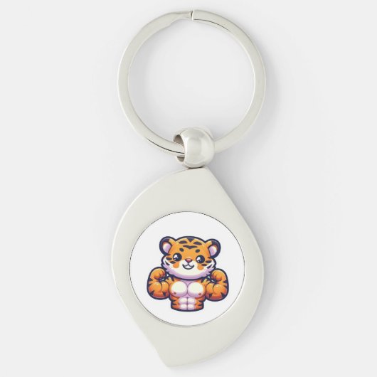Strong Tiger Temporary Tattoo Keychain キーホルダー (正面)