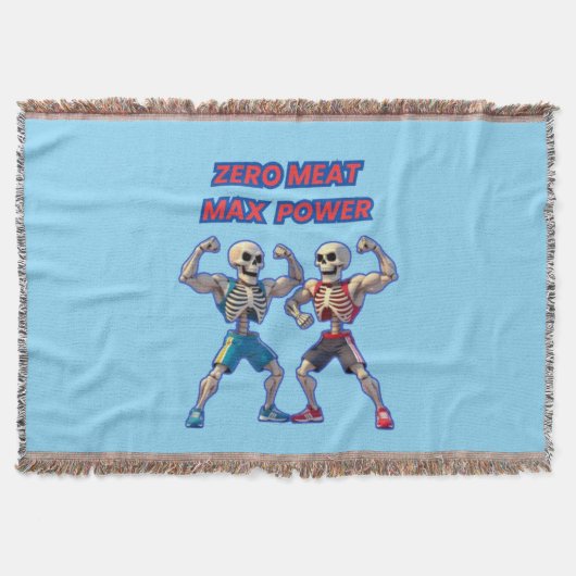 Strong to the Bone – Funny Skeleton Muscle Design スローブランケット (正面)