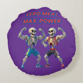 Strong to the Bone – Funny Skeleton Muscle Design ラウンドクッション (裏面)