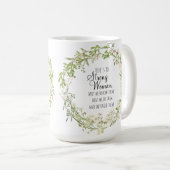 Strong Women Quote Pretty White Wildflowers コーヒーマグカップ (正面右)