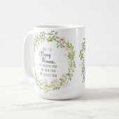Strong Women Quote Pretty White Wildflowers コーヒーマグカップ (正面左)