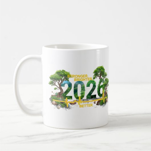 Stronger Brighter Better 2026 | Nature Heartbeat コーヒーマグカップ (左)