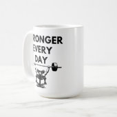 STRONGER EVERY DAY Mug Gym Motivation コーヒーマグカップ (正面左)